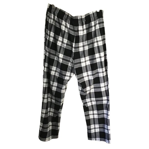 NAUTICA- MENS BLACK/WHITE PLAID ELASTIC WAIST PAJAMA PANTS BOTTOMS SIZE LARGE - Picture 2 of 7